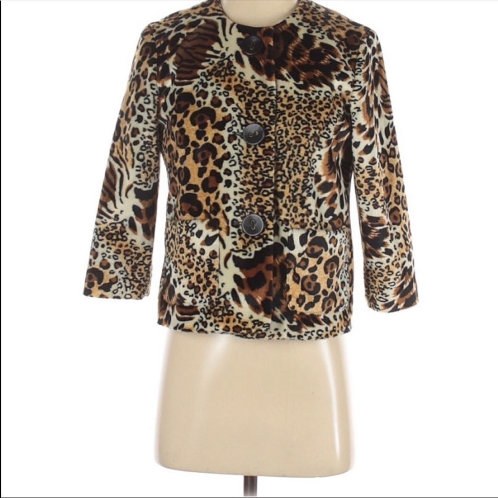 Ruby Rd. Animal Print Cheetah Print Leopard Print Jacket
Size 4 Petite